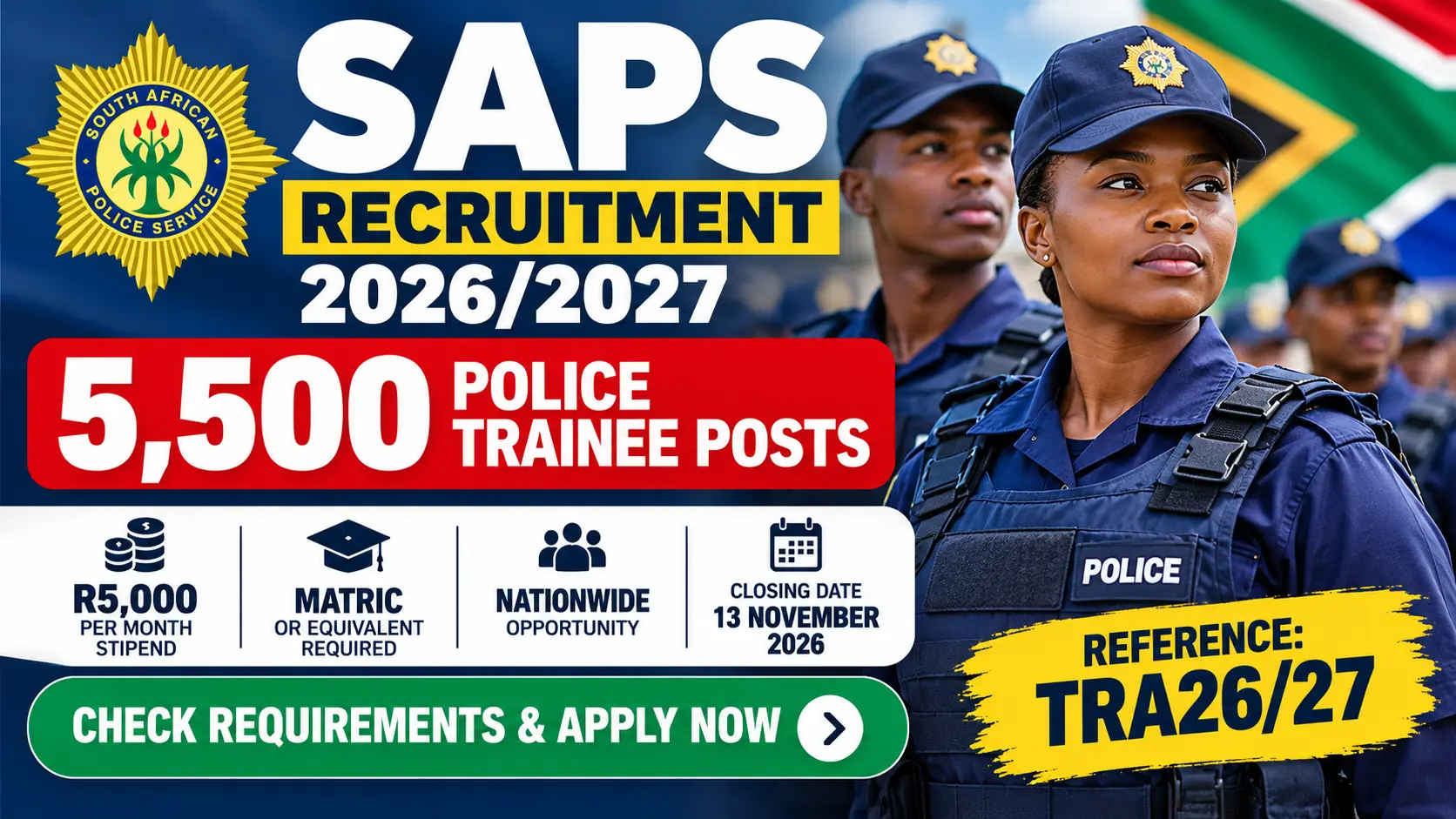SAPS Recruitment 2026/2027